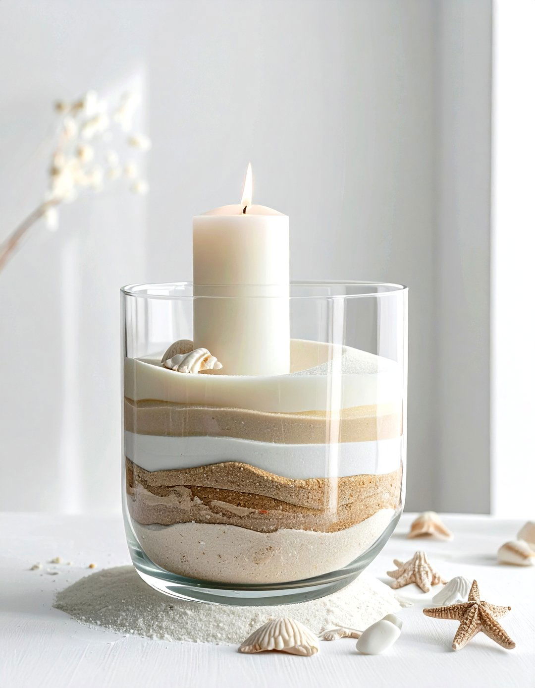Layered Sand Candle Vases - 30 candle decor ideas