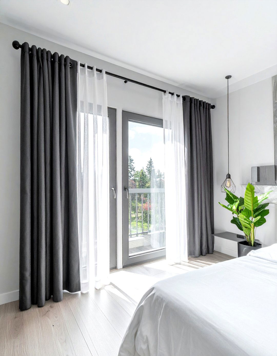 Layered Sheer and Blackout - 30 curtain ideas