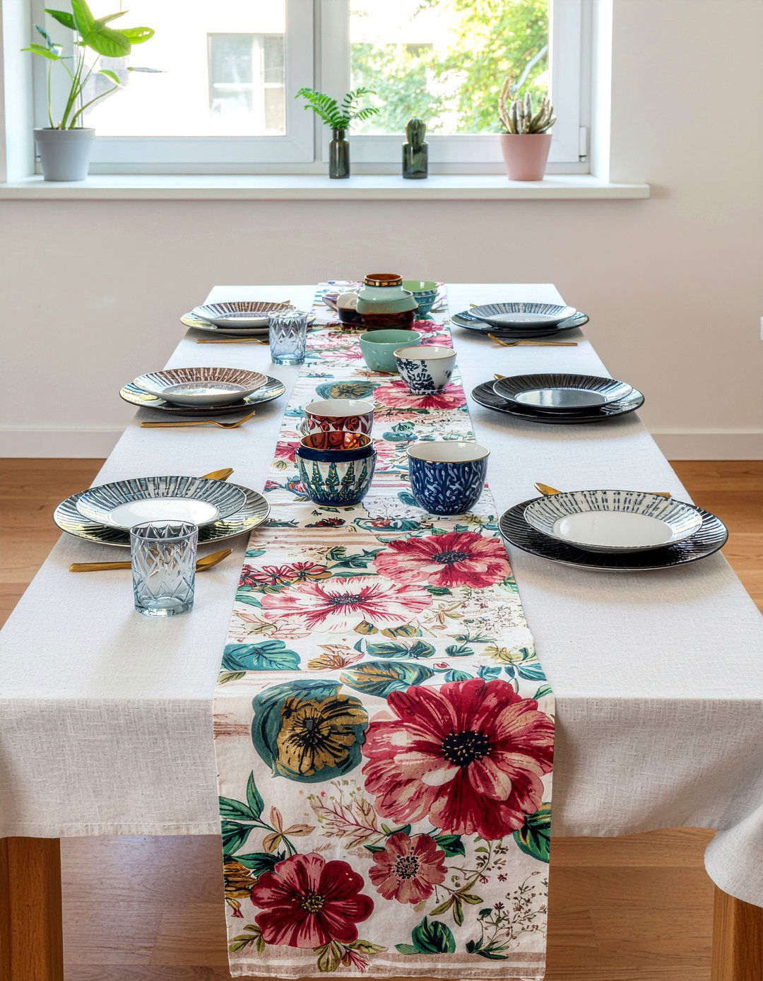 Layered Table Linens - 30 maximalist dining room ideas