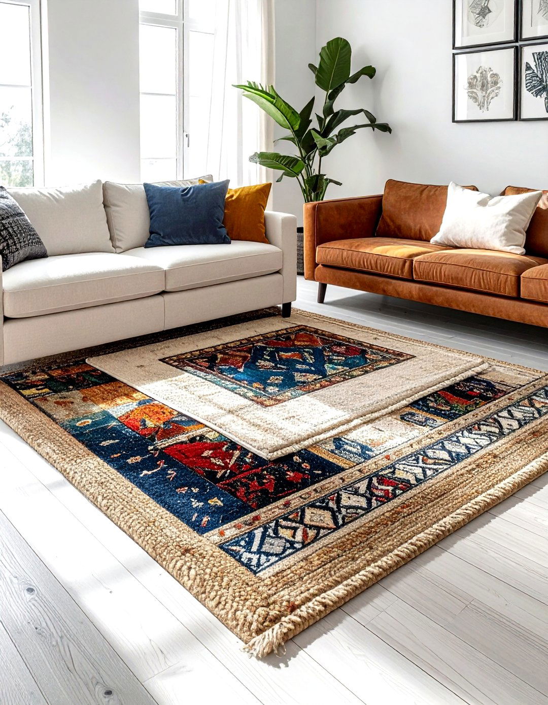 Layered area rugs - 30 beautiful home decor ideas
