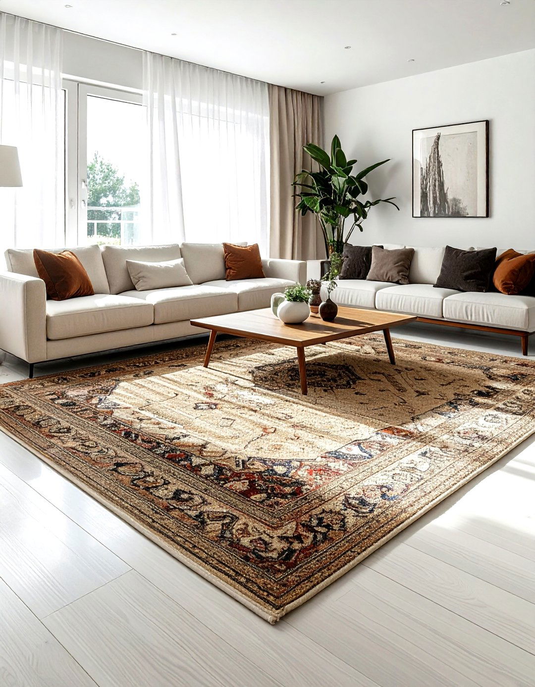 Layered area rugs - 30 decor glow-up ideas