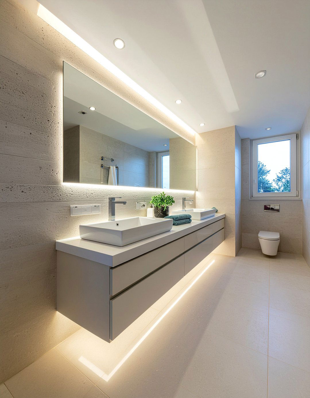 Layered bathroom lighting - 30 bathroom depth ideas