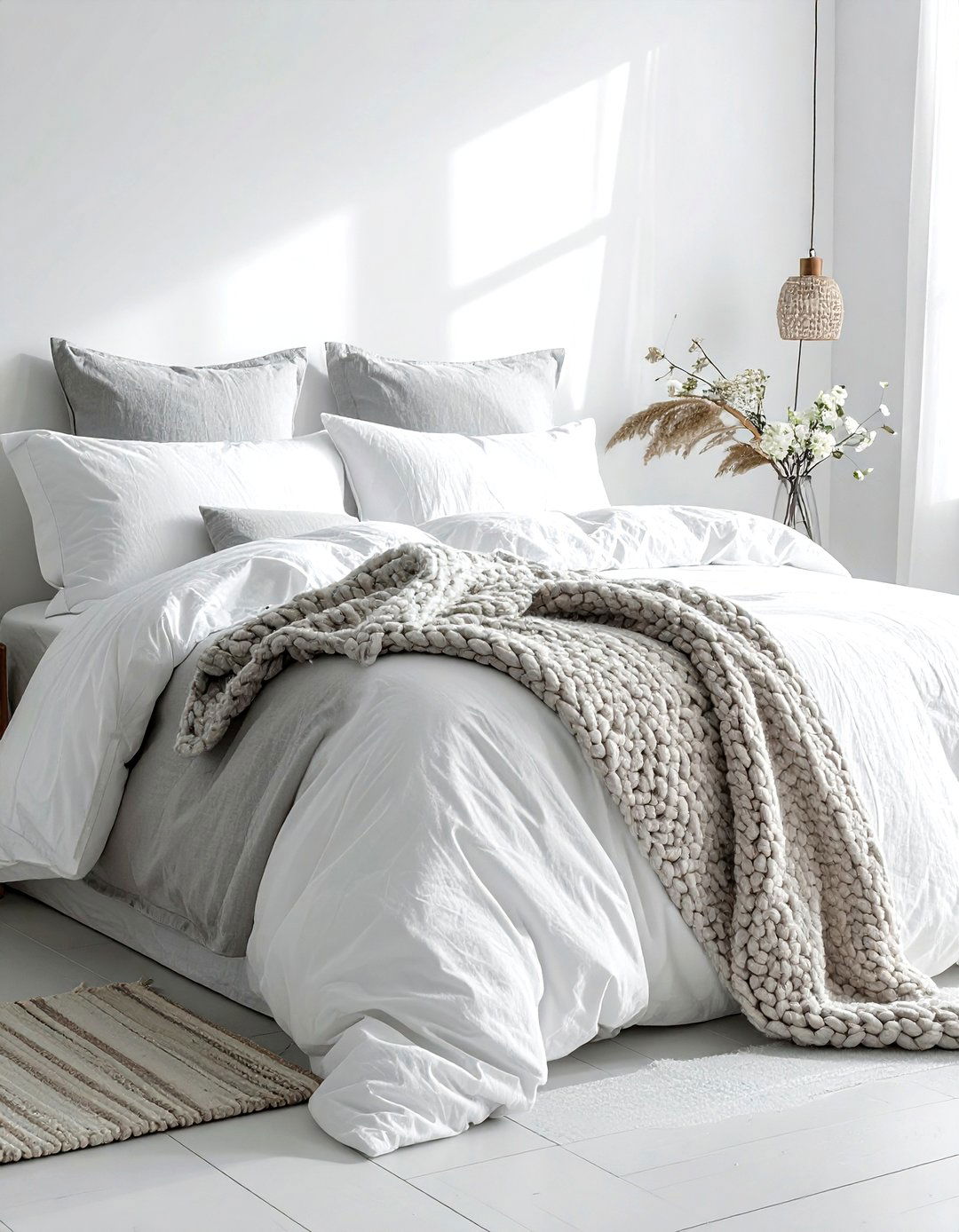 Layered bedding set - 30 easy decor ideas