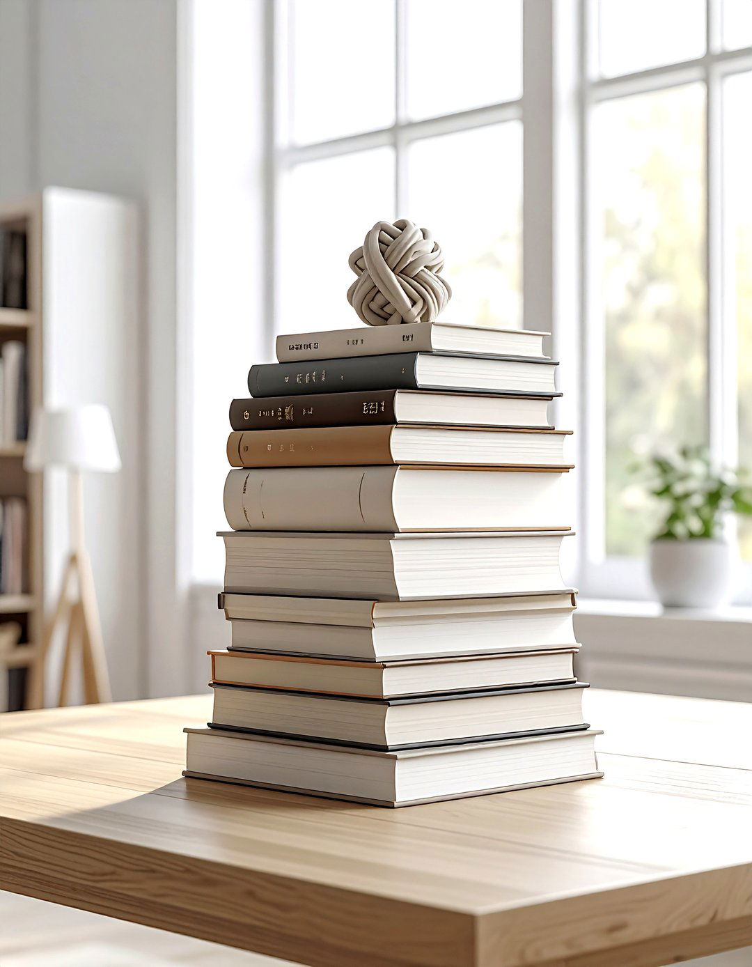 Layered book stack - 30 living room centerpiece ideas