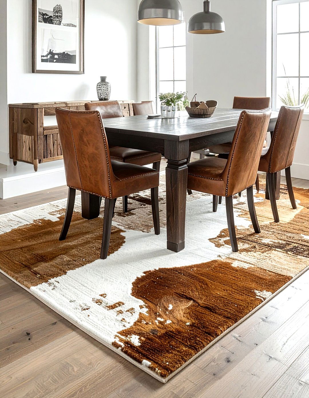 Layered dining room rugs - 30 dining room rug ideas