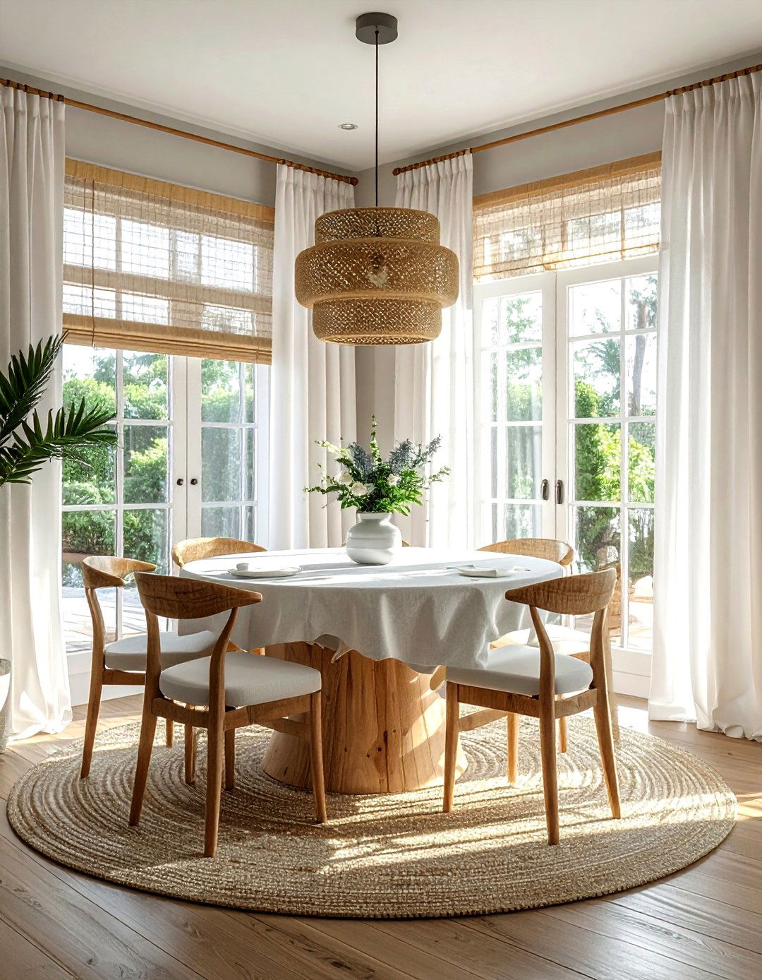 Layered dining room window treatments - 30 floor length curtain dining room ideas