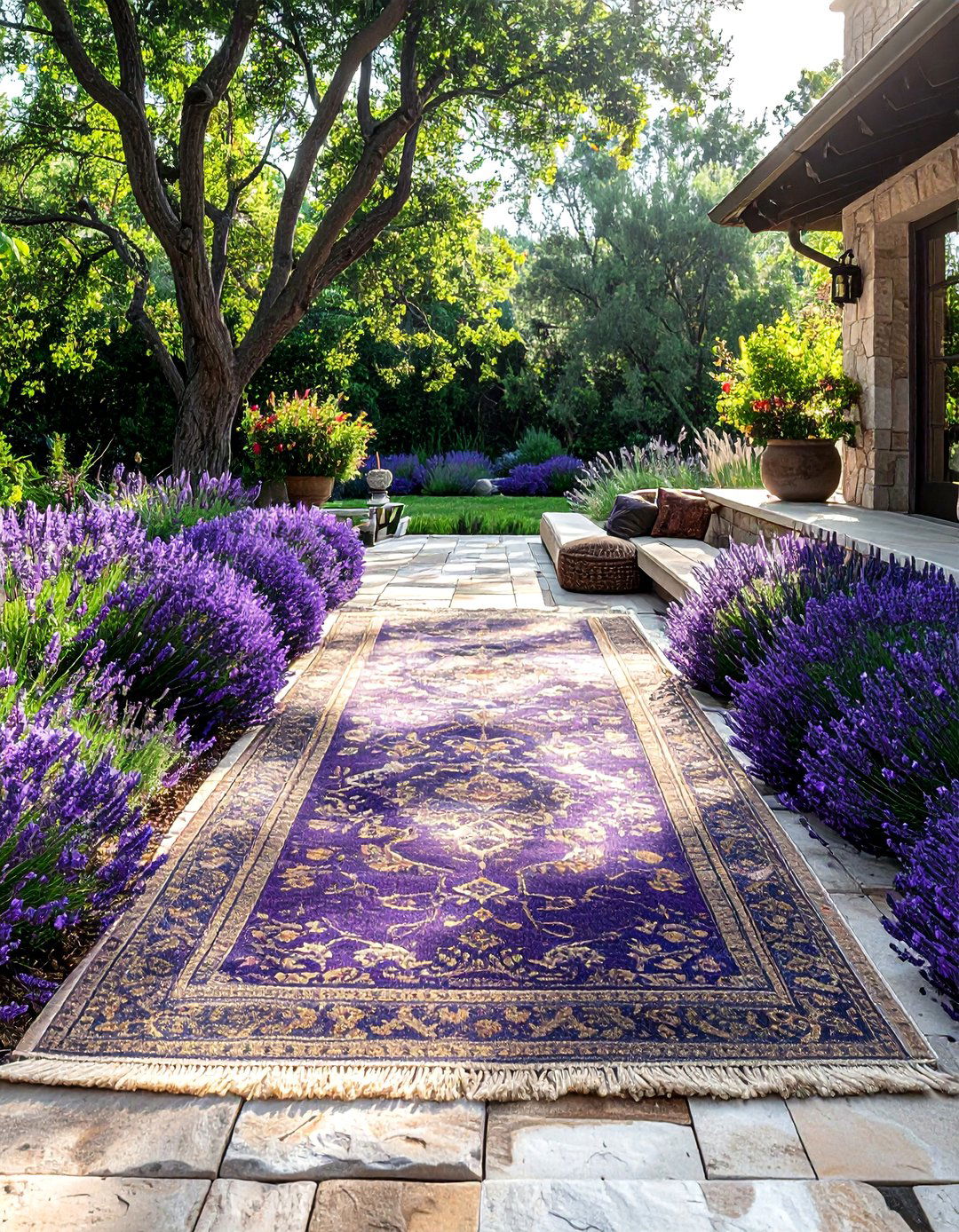 Layered patio rug - 30 outdoor rug ideas