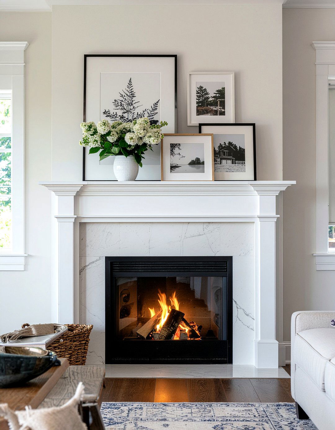 Layered photo frames - 30 living room photo displays