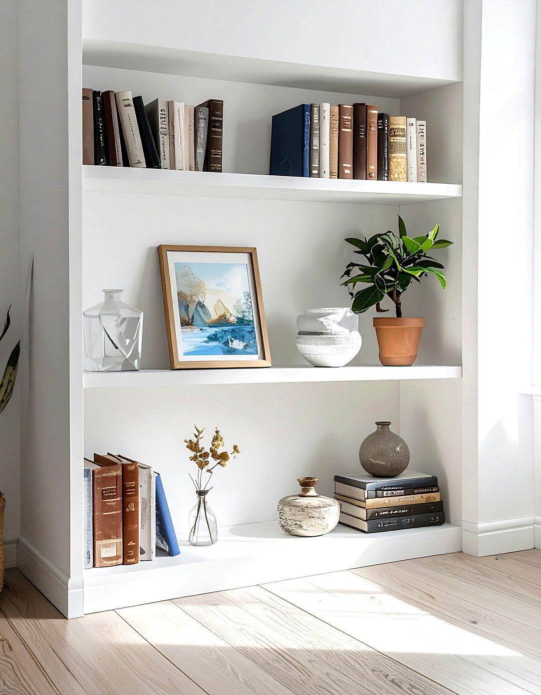 Layered shelf styling - 30 book styling ideas