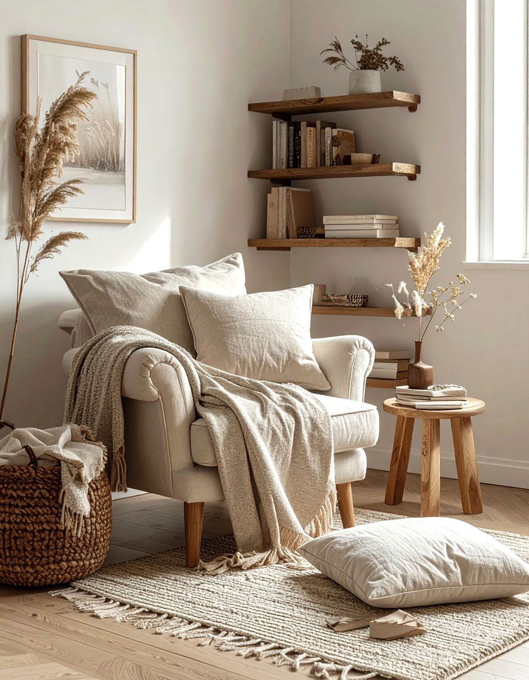 Layered textile reading nook - 30 refined decor ideas