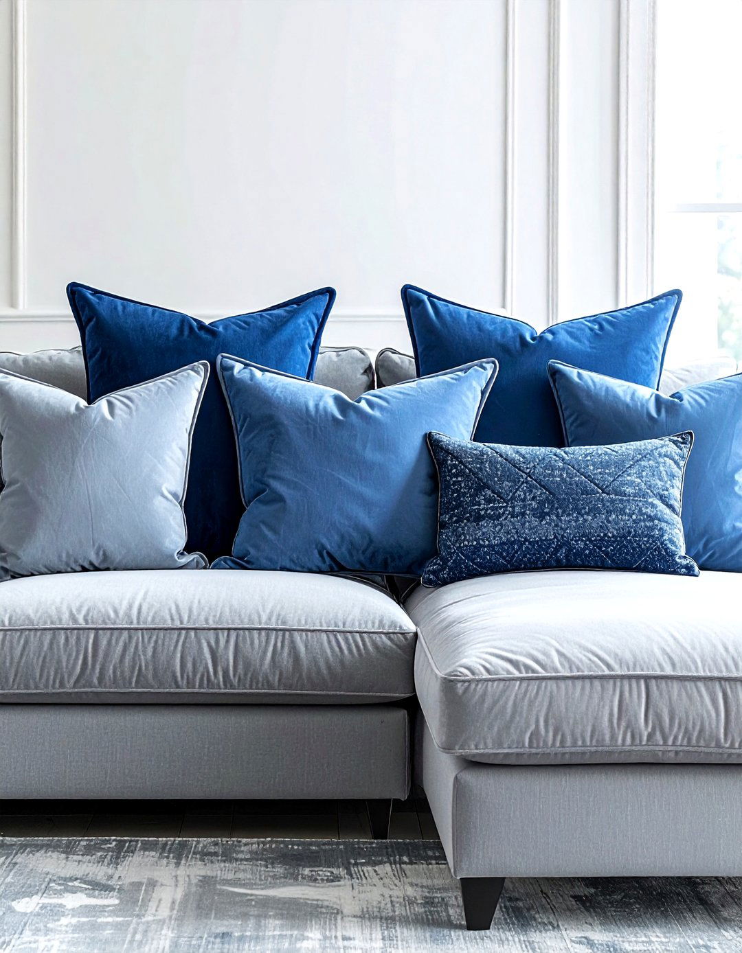 Layering different pillow sizes - 30 pillow styling ideas