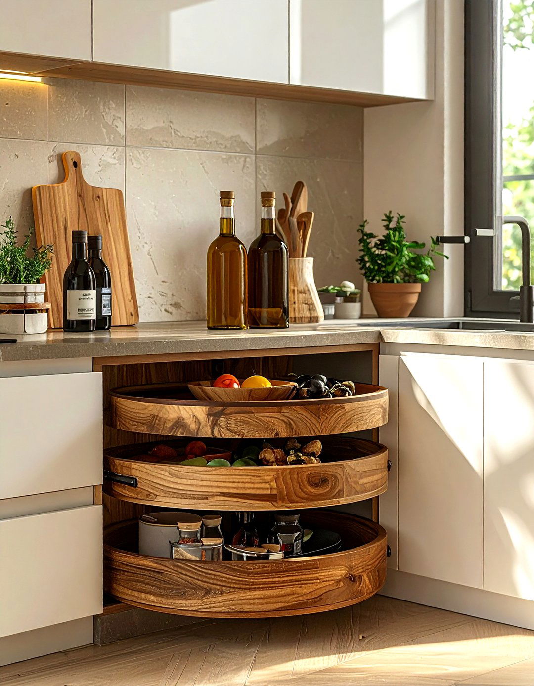 Lazy Susan Cabinet Organizer - 30 kitchen closet organization