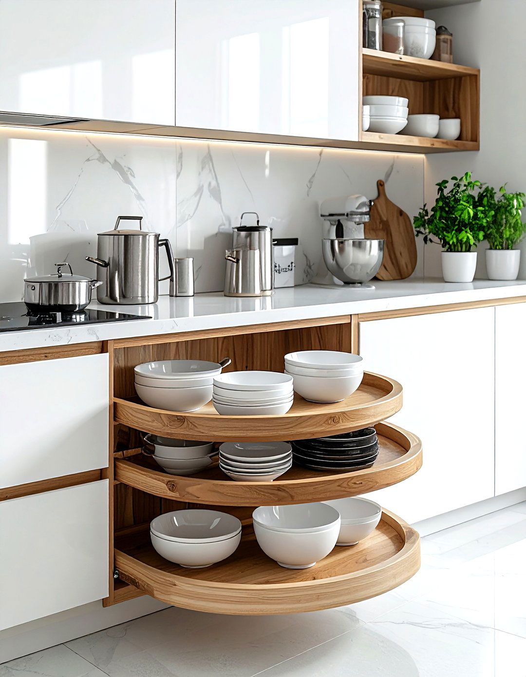 Lazy Susan Cabinet - 30 kitchen corner storage ideas