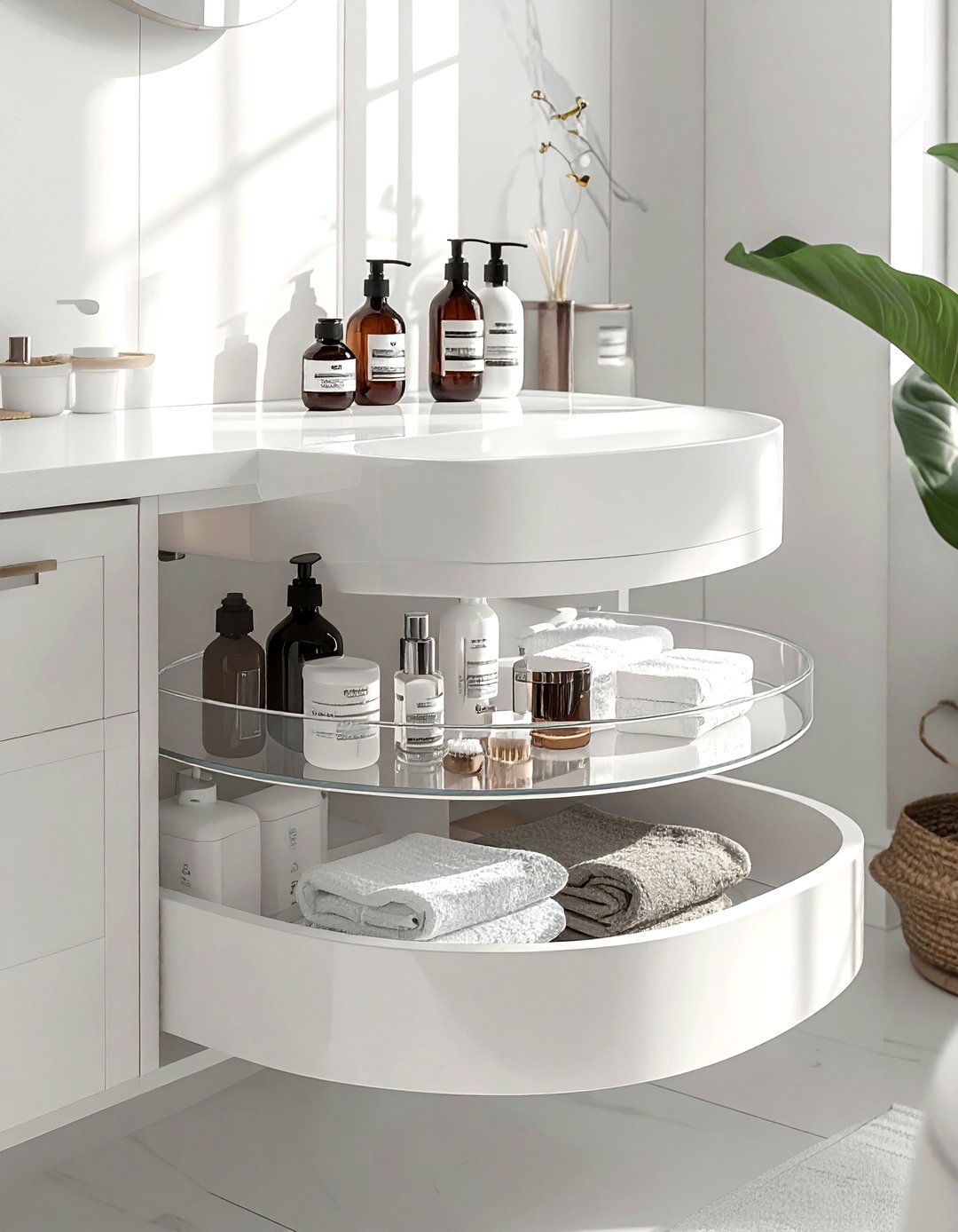 Lazy Susan For Bathroom Cabinet - 30 bathroom storage tips