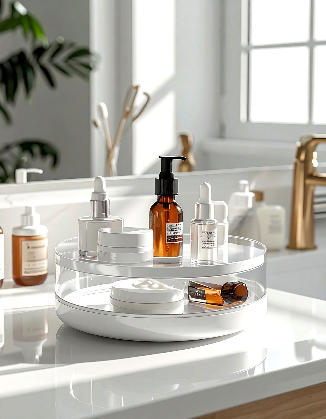 Lazy susan organizer - 30 bathroom storage hacks