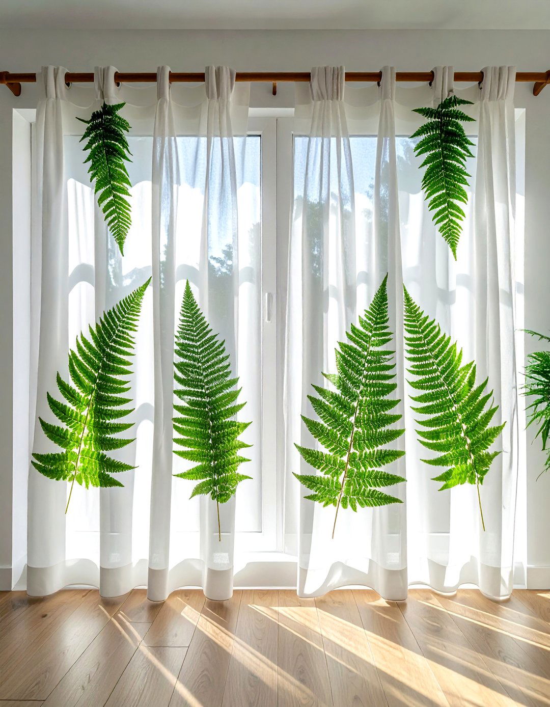 Leaf pattern window treatments - 30 garden-inspired decor ideas