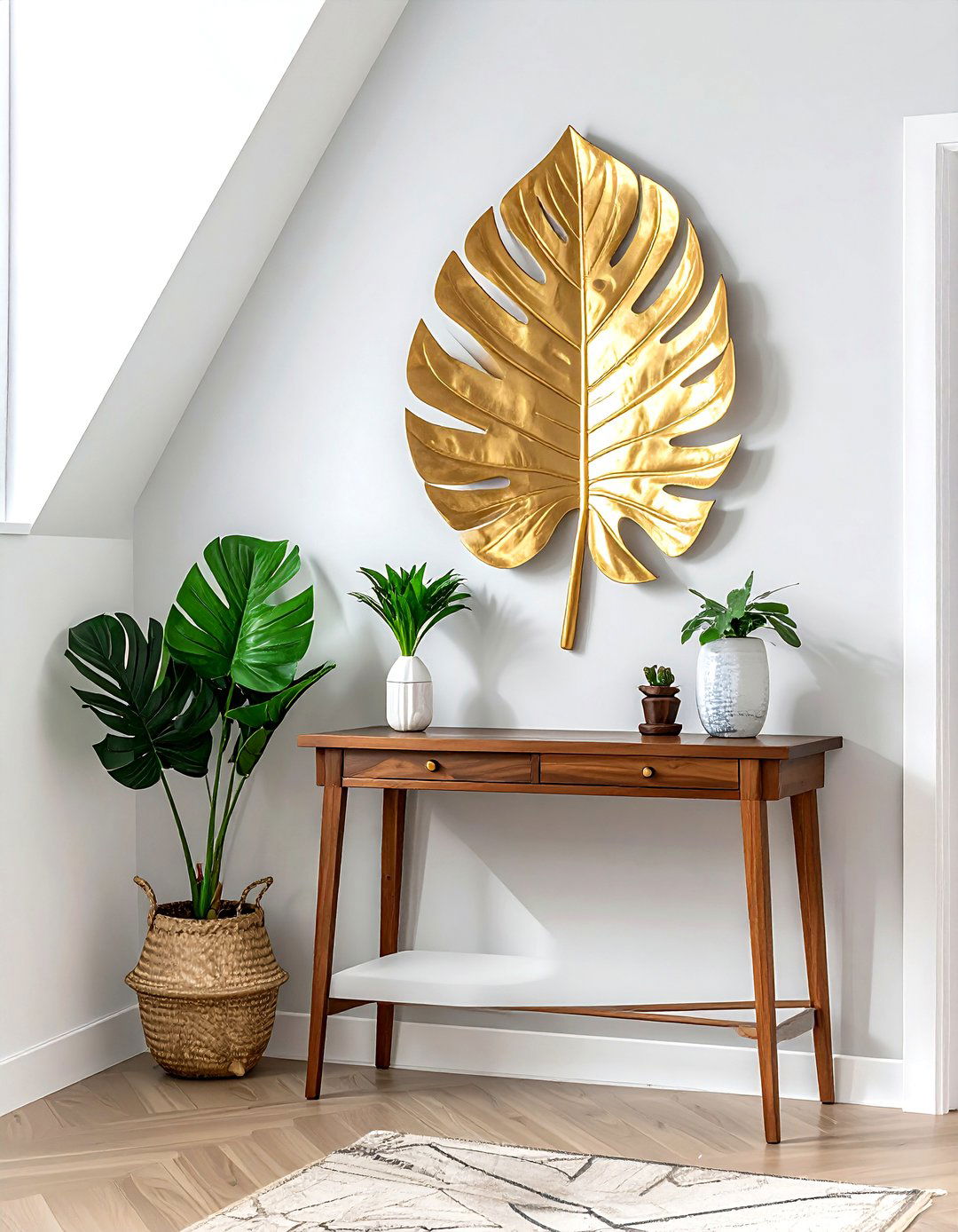 Leaf shaped mirror - 30 jungle decor ideas