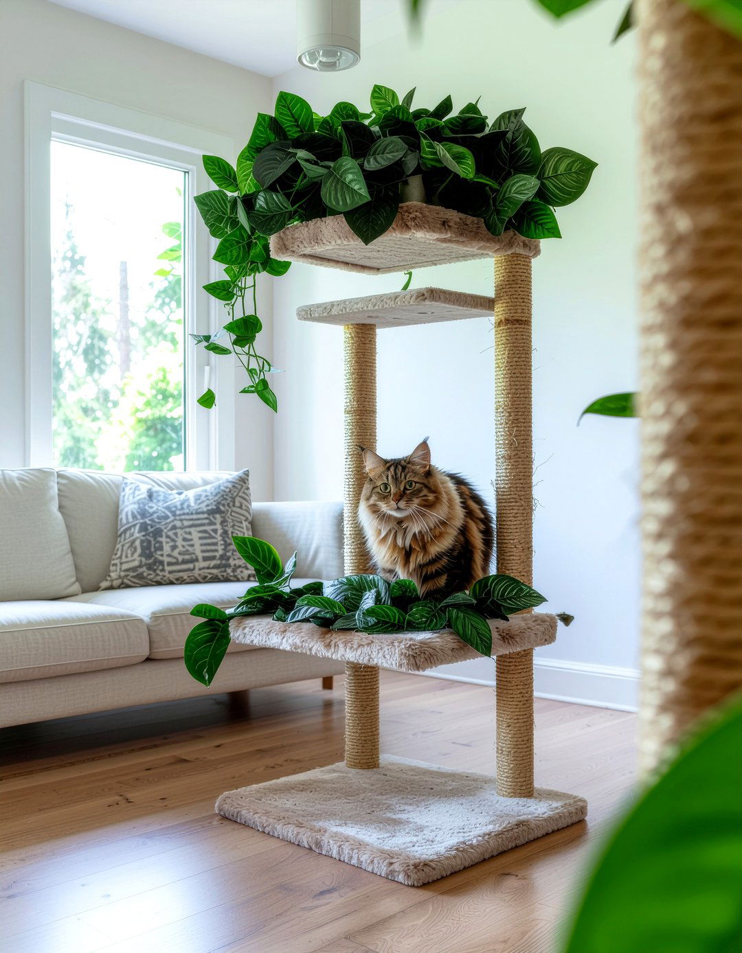 Leafy Jungle Cat Tree - 30 cat tree living room ideas
