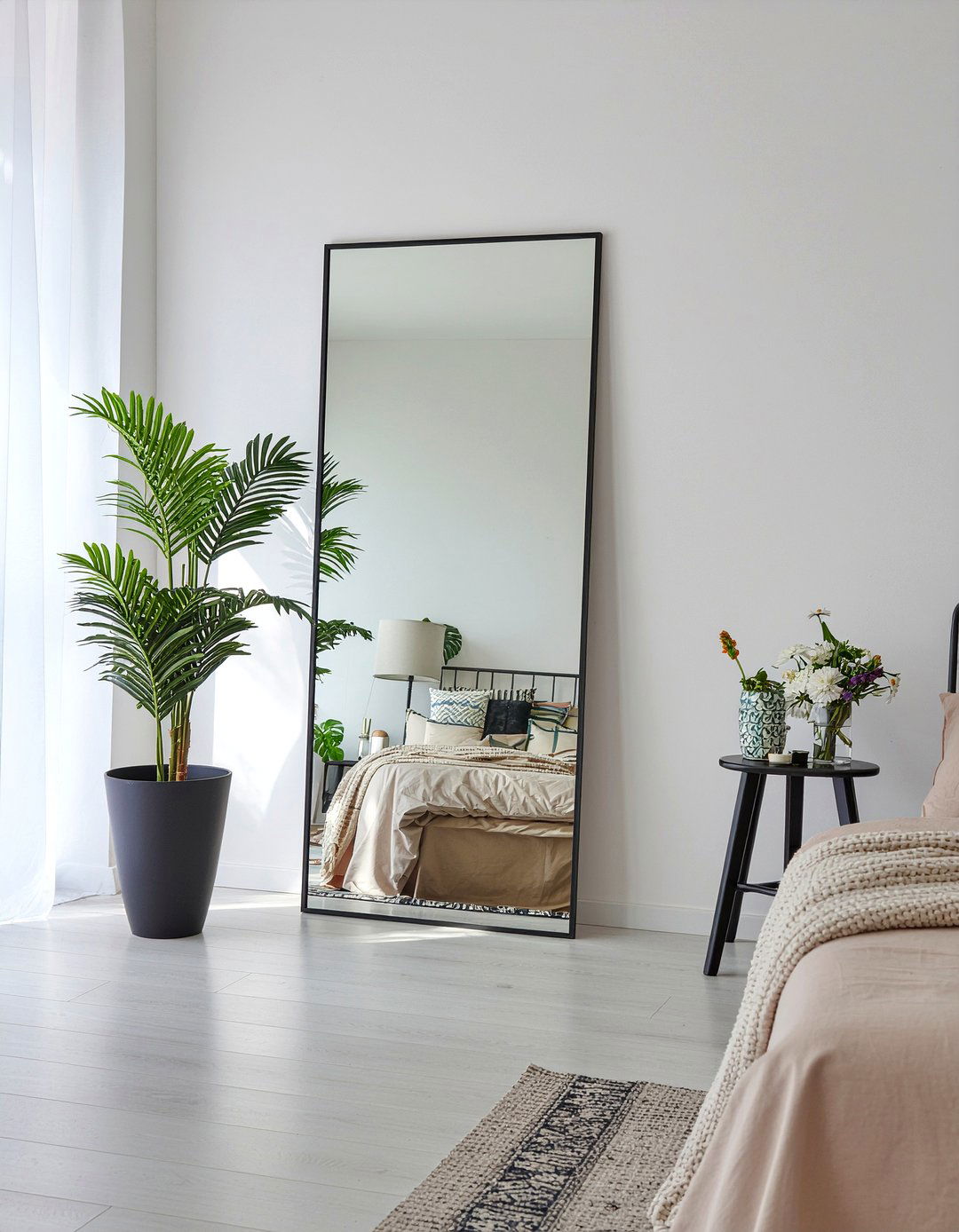 Lean To Floor Mirror - 30 cheap bedroom furniture ideas