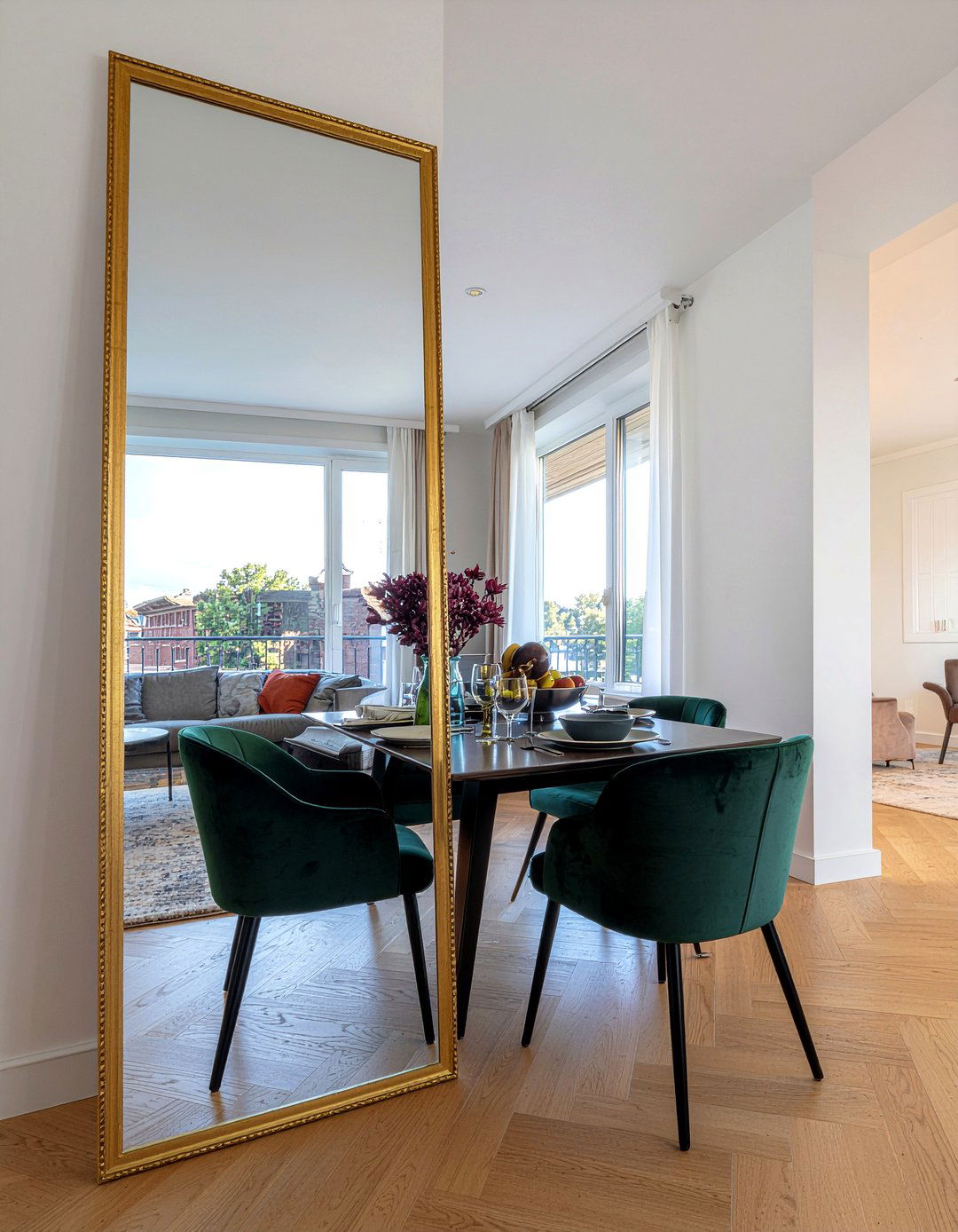 Leaner Floor Mirror - 30 rental dining room ideas