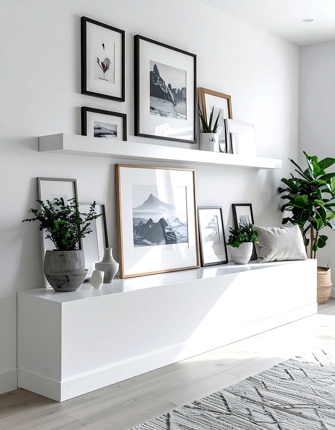 Leaner Shelf Picture Display - 30 collage frame ideas