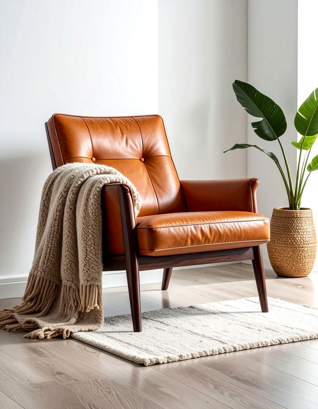 Leather Accent Chair - 30 living room high end furniture ideas