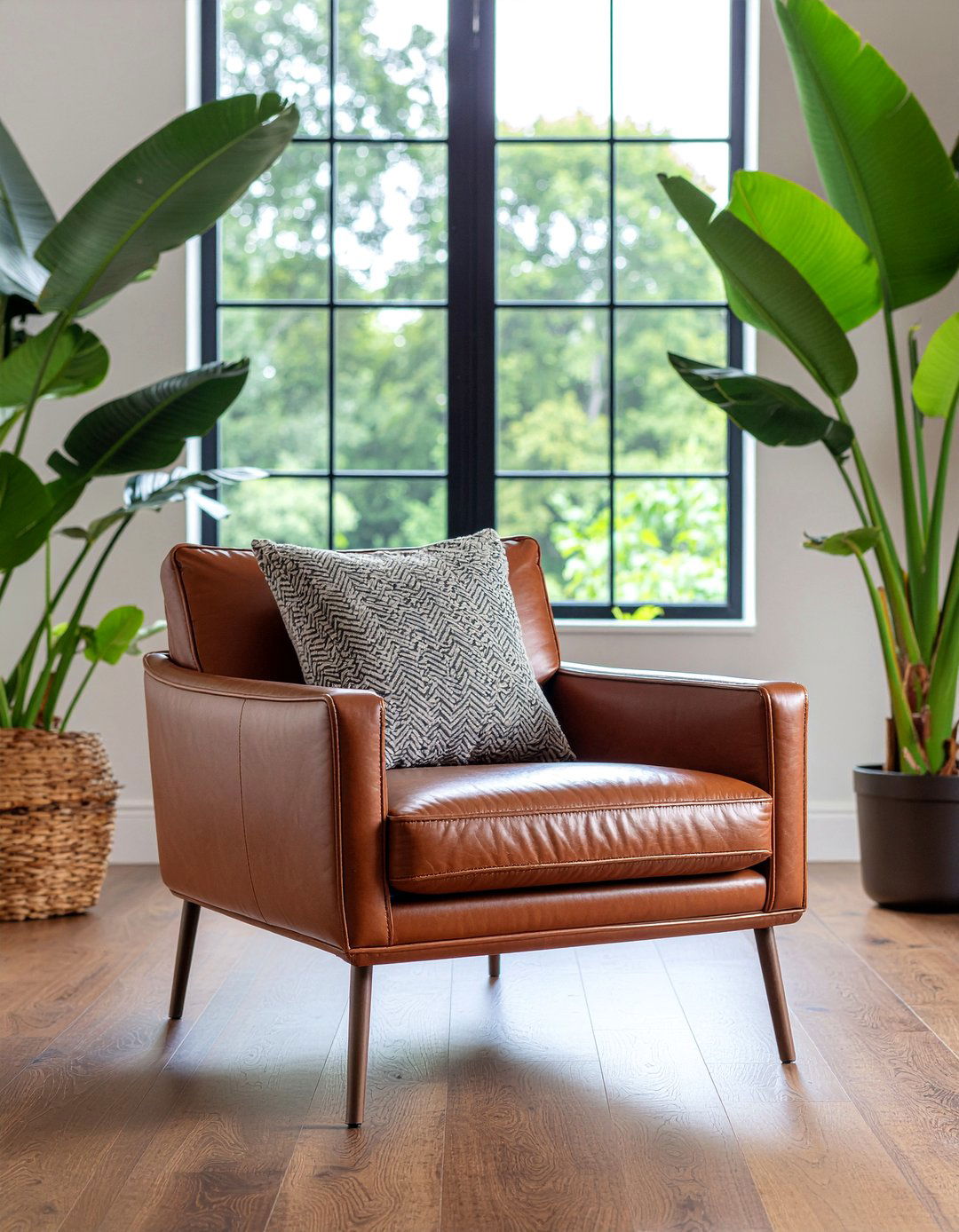 Leather Accent Chair - 30 living room refresh ideas