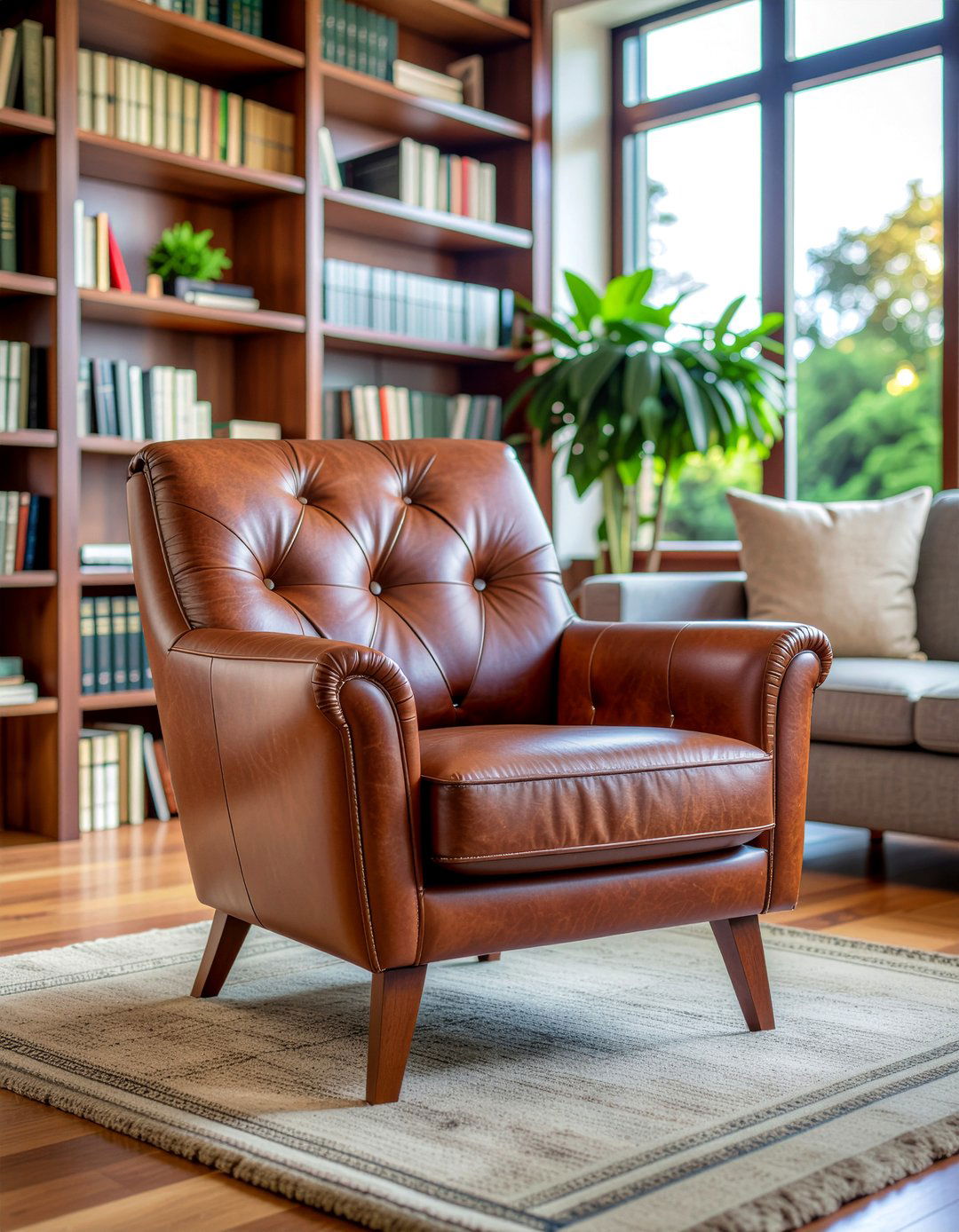 Leather Accent Chair - 30 textured living room ideas