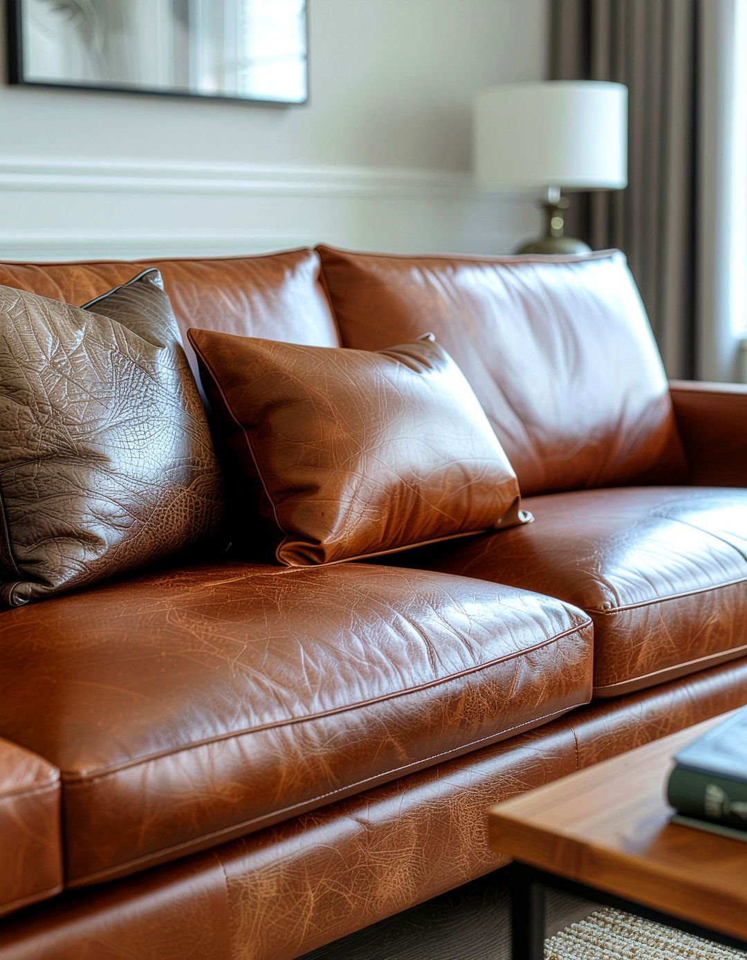 Leather Accent Pillows - 30 living room throw pillows