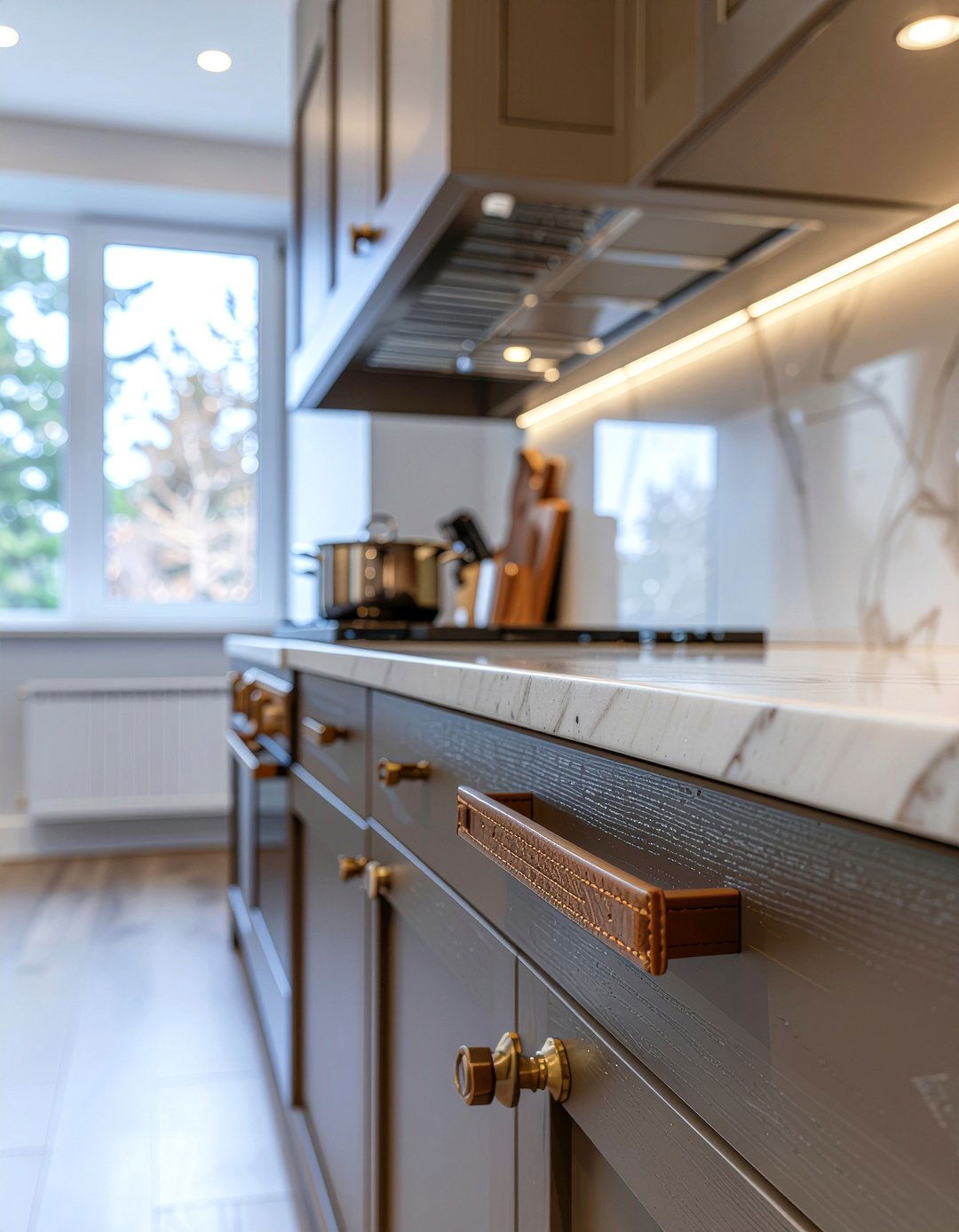 Leather And Stone Kitchen Accents - 30 kitchen material mixing ideas