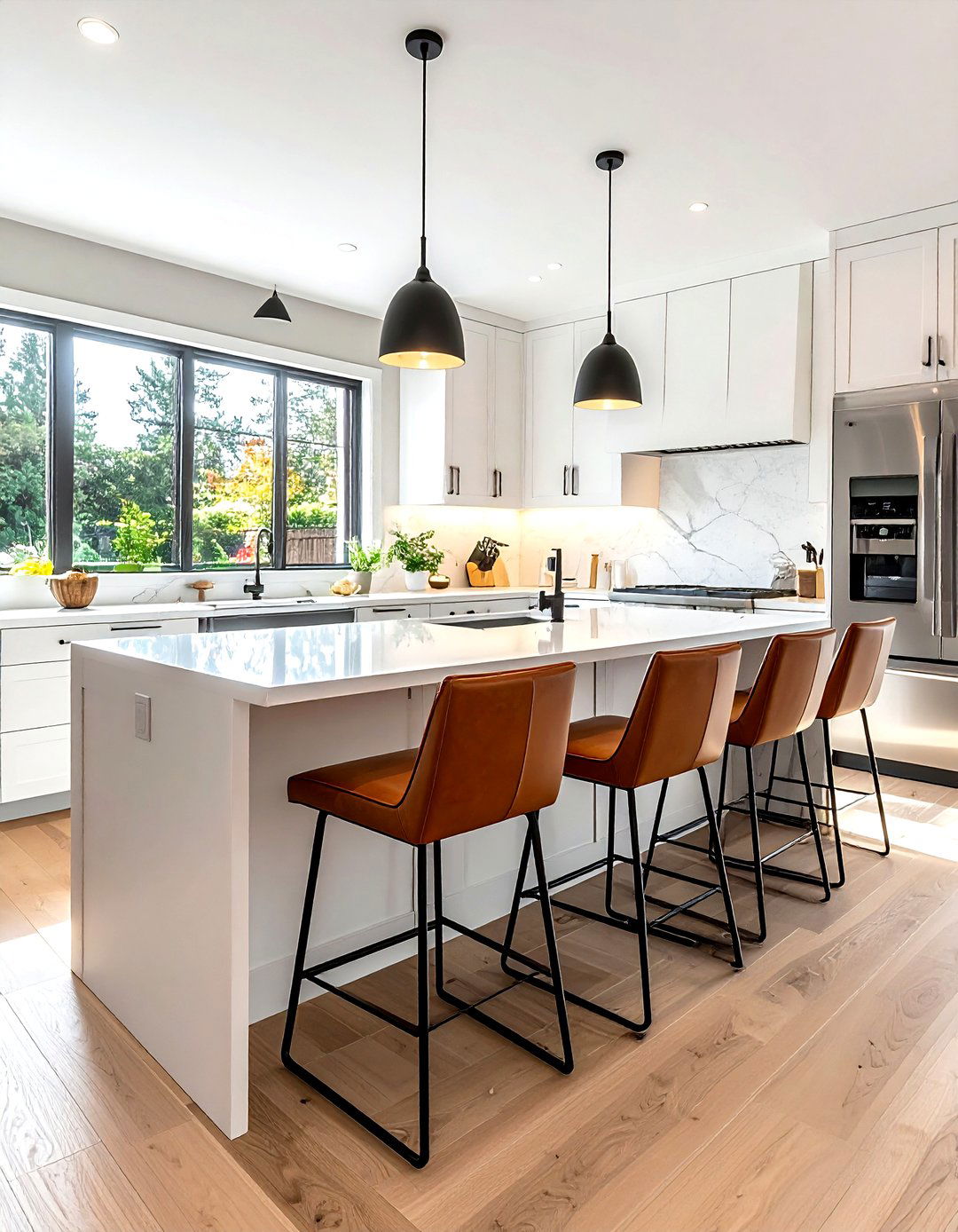 Leather Bar Stool - 30 kitchen finishing touches ideas