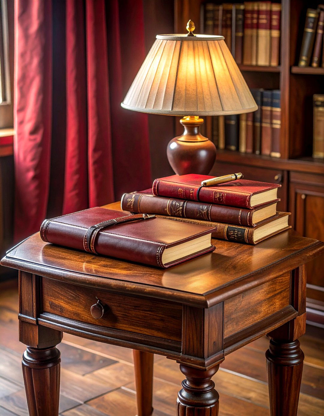 Leather Bound Journal - 30 side table decor ideas