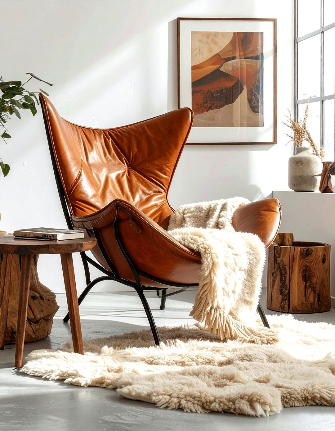 Leather Butterfly Chair - 30 desert decor ideas