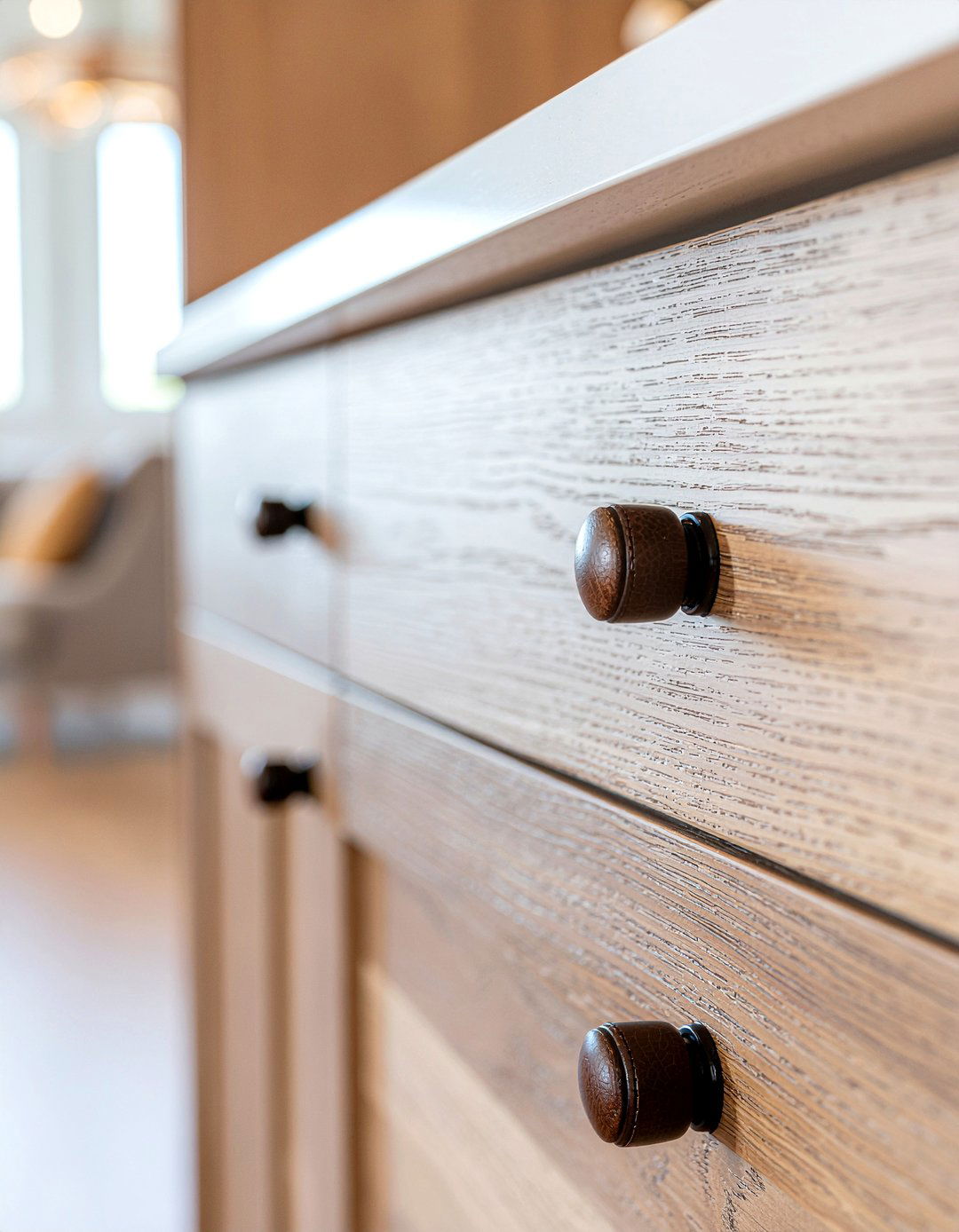 Leather Cabinet Knobs - 30 kitchen cabinet knob ideas