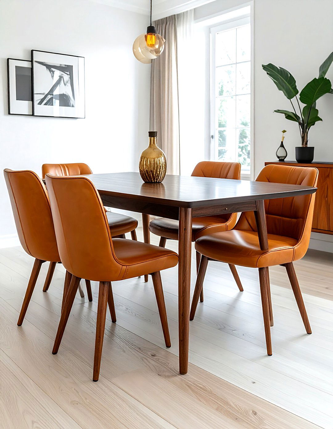 Leather Dining Chair - 30 natural dining room ideas