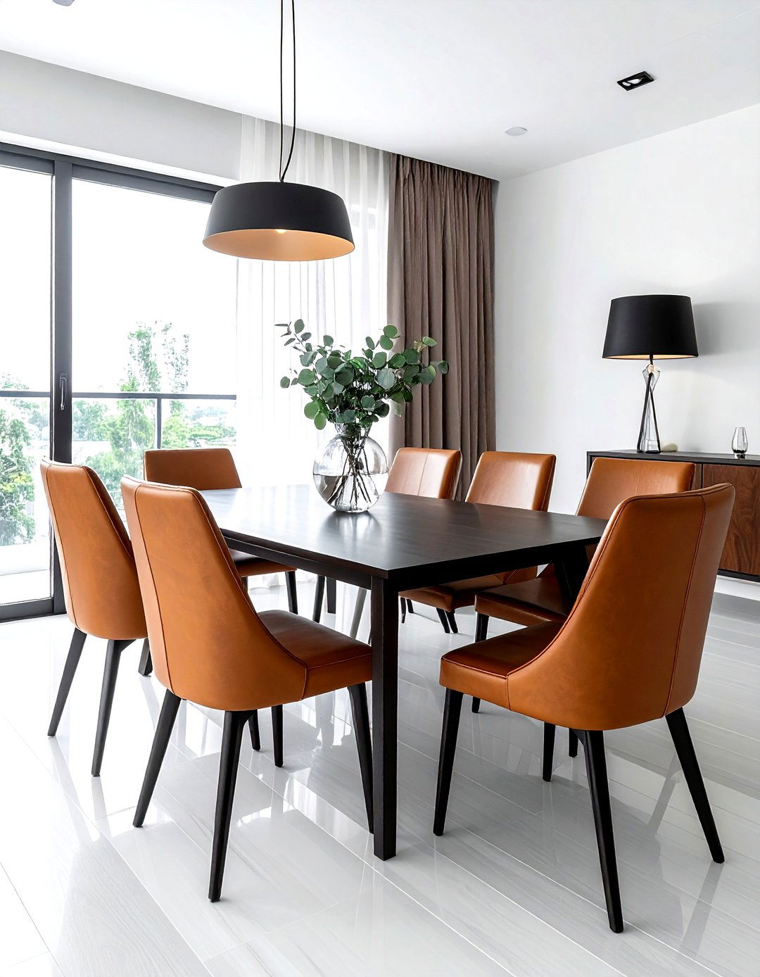 Leather Dining Chairs - 30 dining room furniture settings