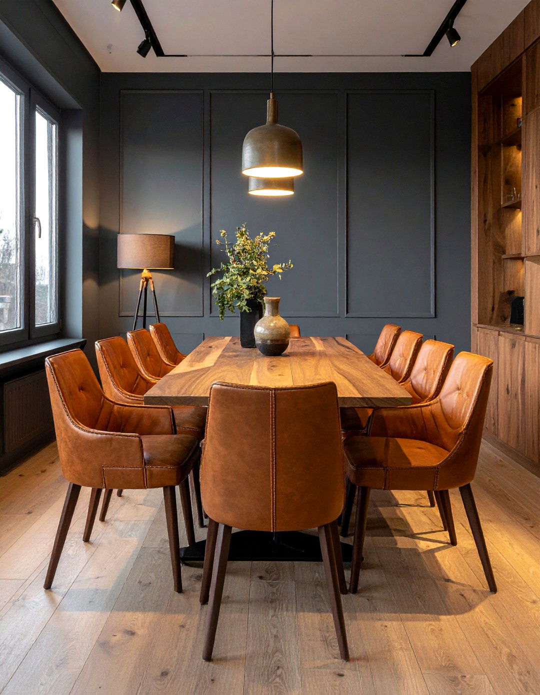Leather Dining Seating - 30 twilight dining room ideas