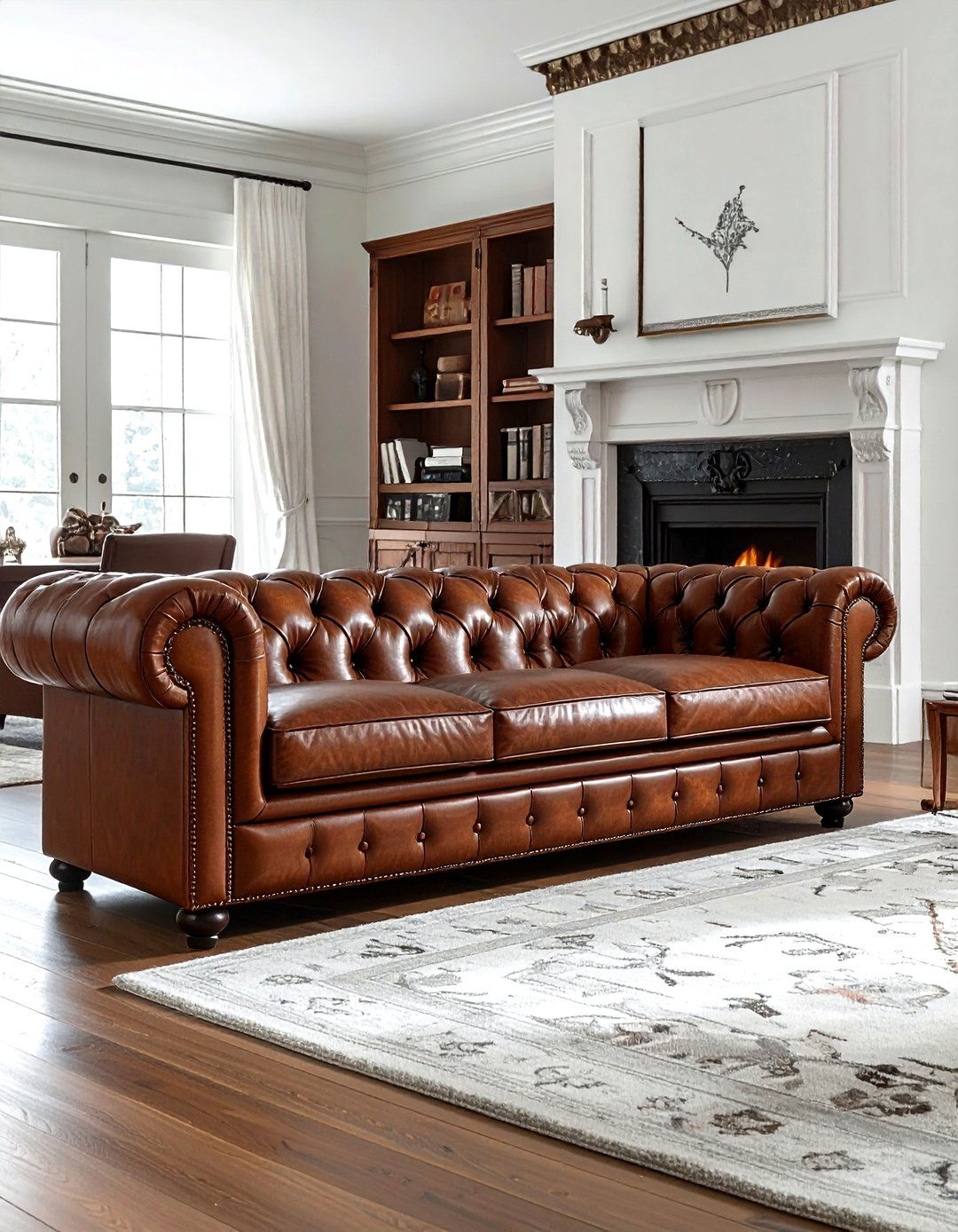 Leather Dog Sofa - 30 pet bed living room ideas