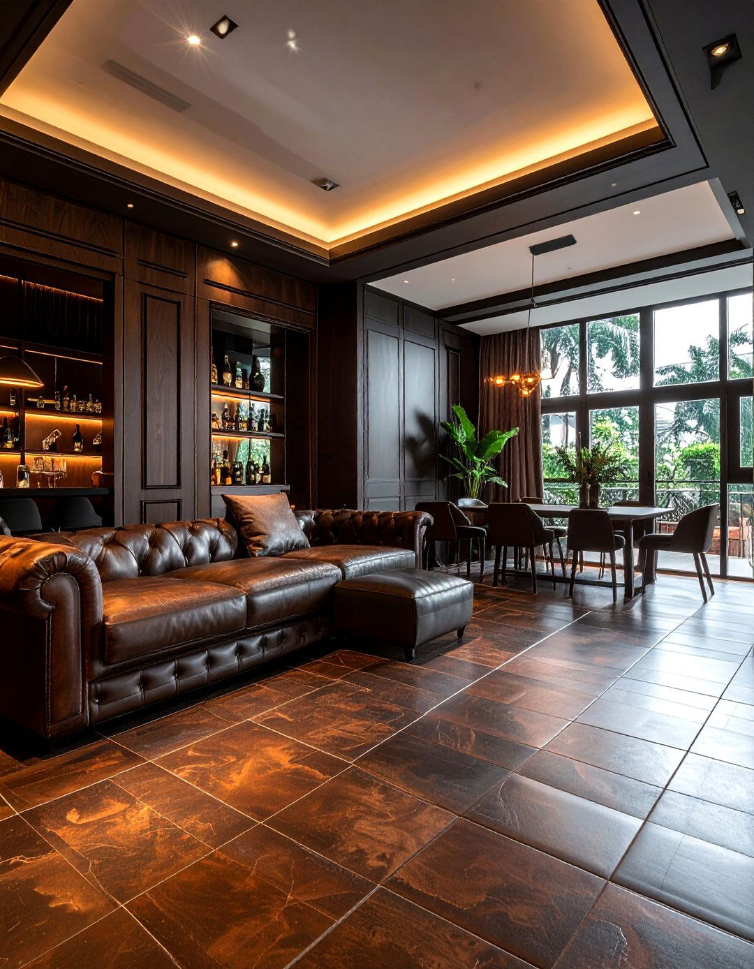 Leather Floor Tile - 30 living room floor design ideas