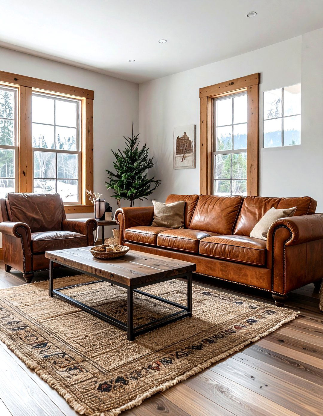 Leather Furniture Sitting Area - 30 cabin decor ideas