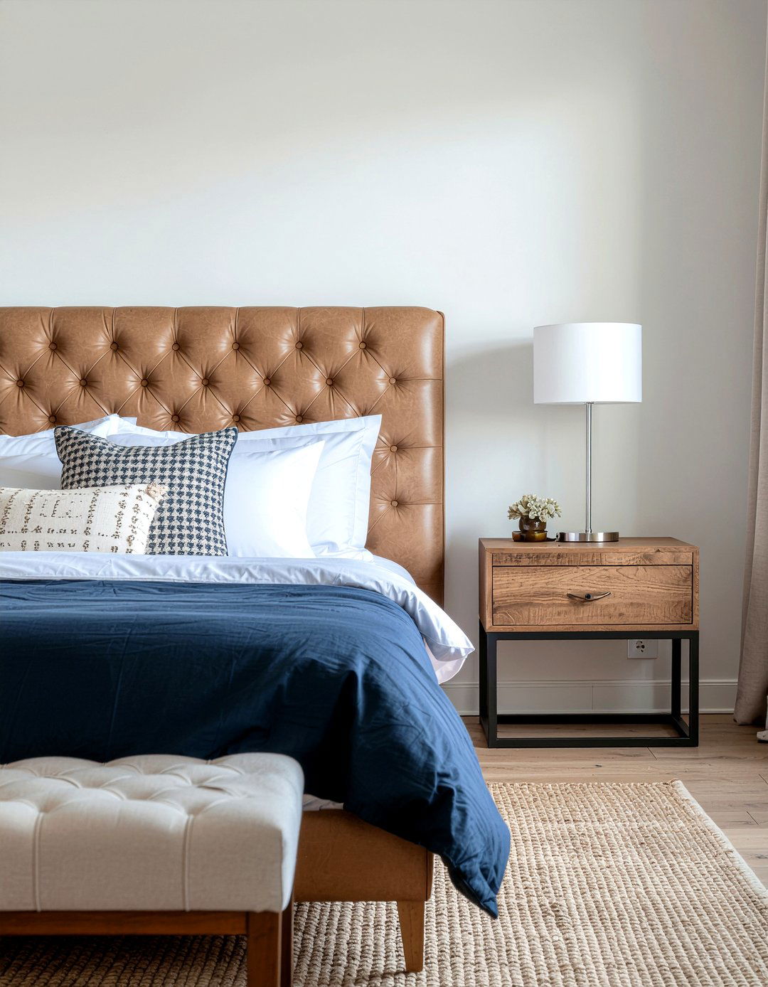 Leather Headboard - 30 textured bedroom ideas
