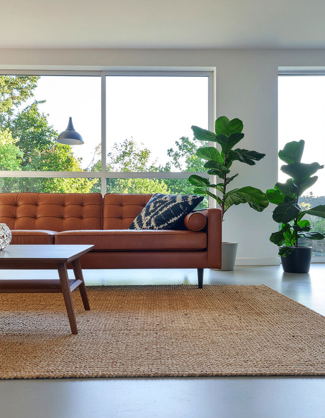 Leather Mid Century Modern Sofa - 30 living room mid-century sofa ideas