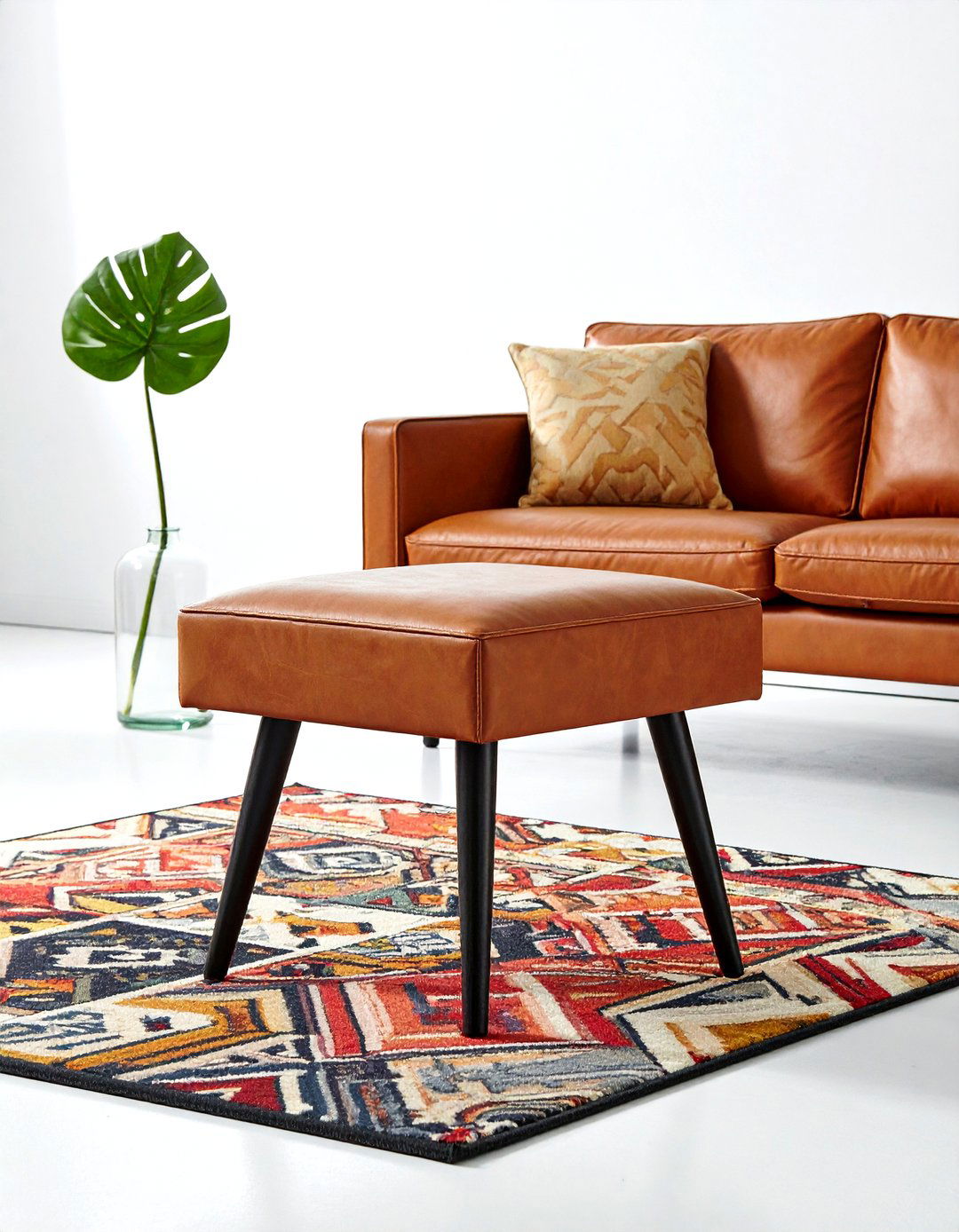 Leather Ottoman Hairpin Legs - 30 living room leather ottoman ideas