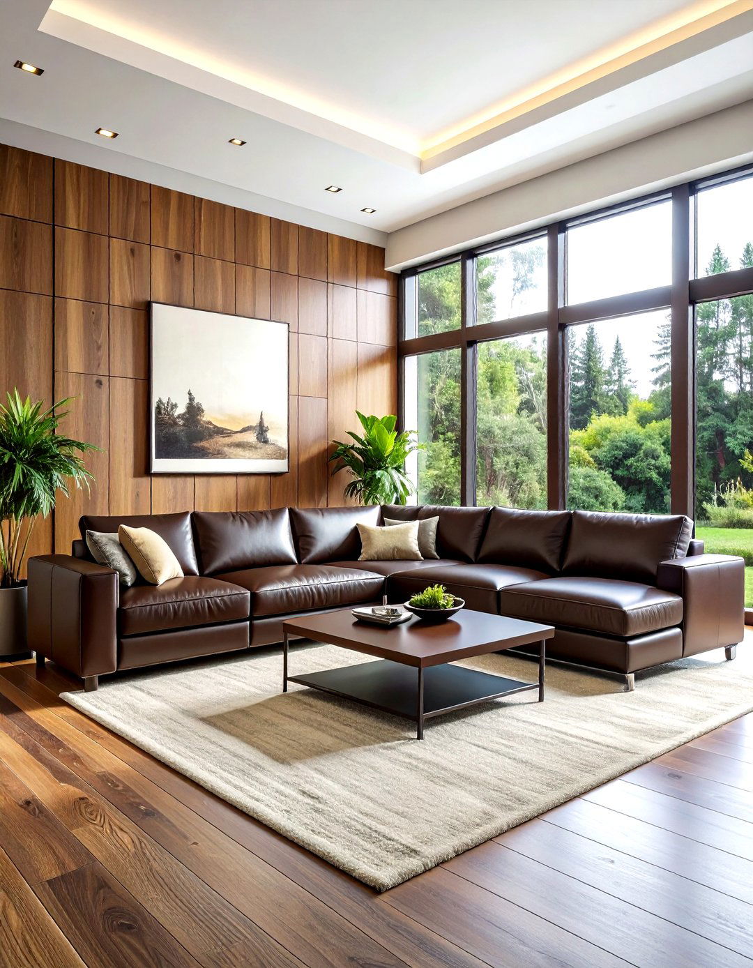Leather Sectional - 30 living room luxury furniture ideas