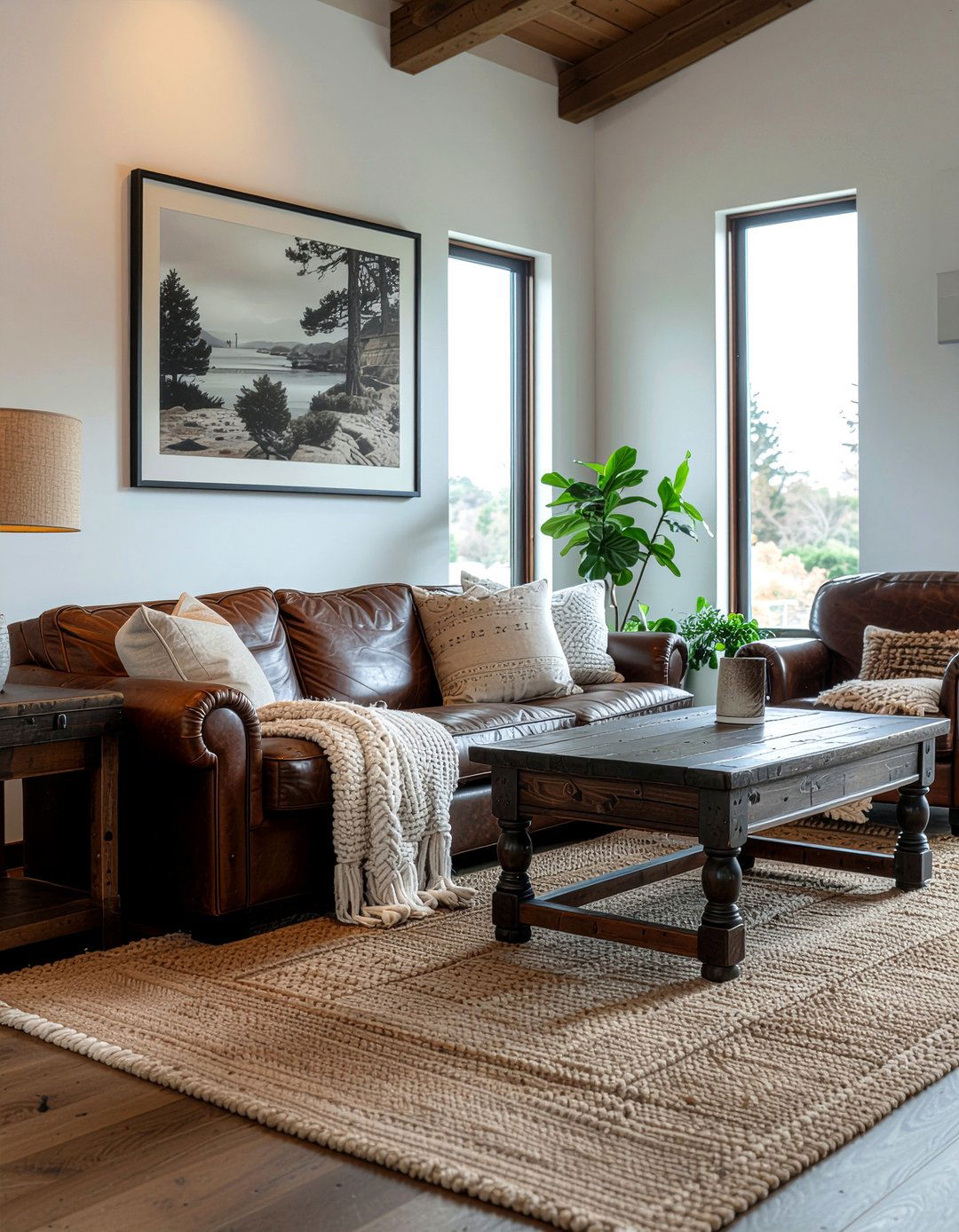 Leather Sofa Living Room - 30 safari living room ideas