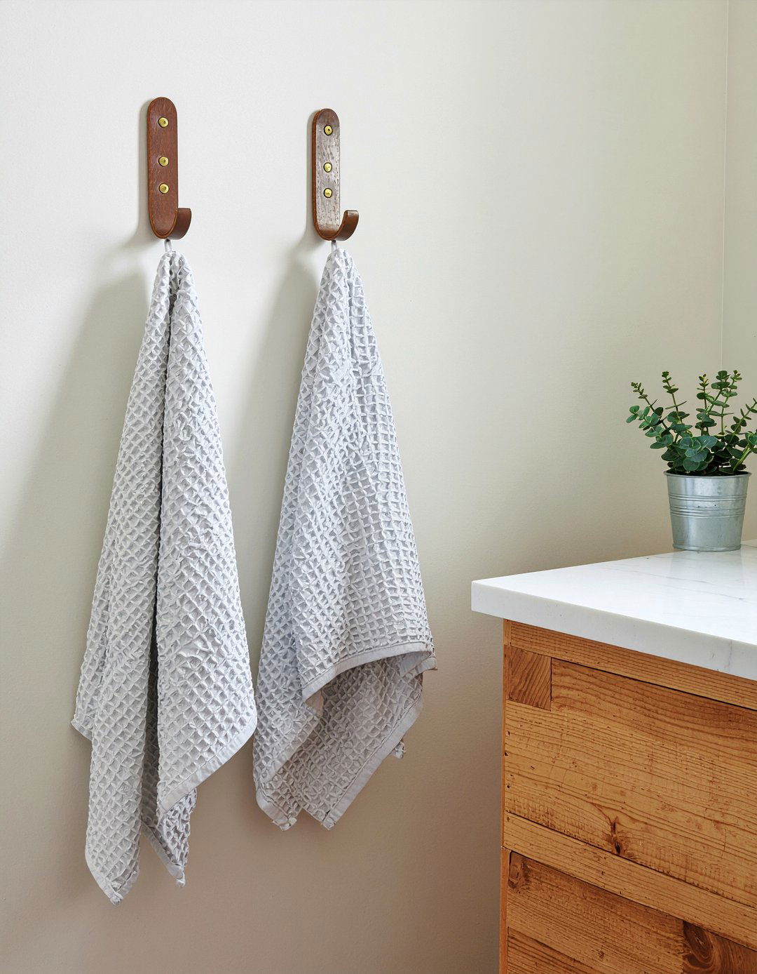 Leather Strap Hook - 30 bathroom towel hook ideas