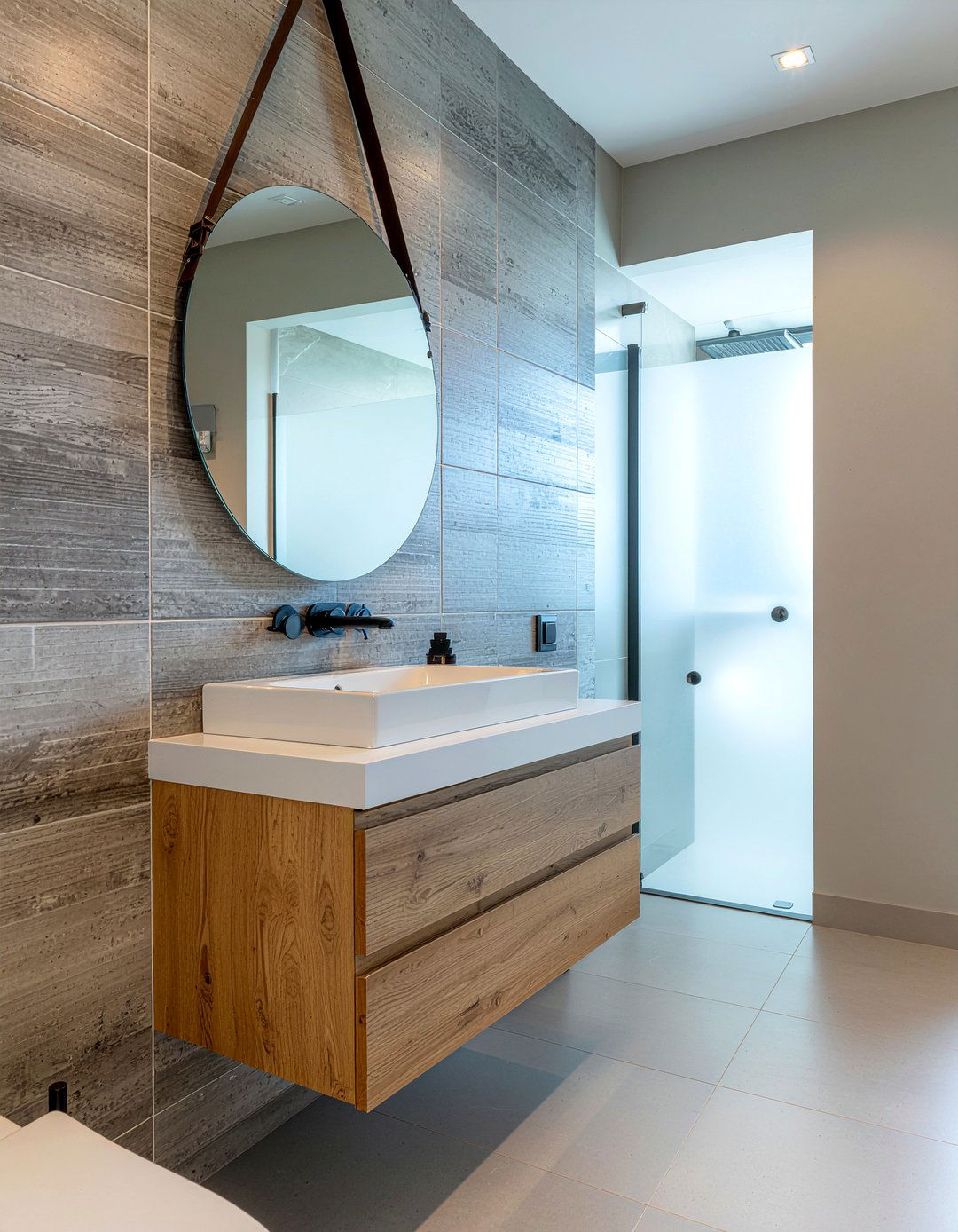 Leather Strap Mirror - 30 bathroom mirror accent ideas