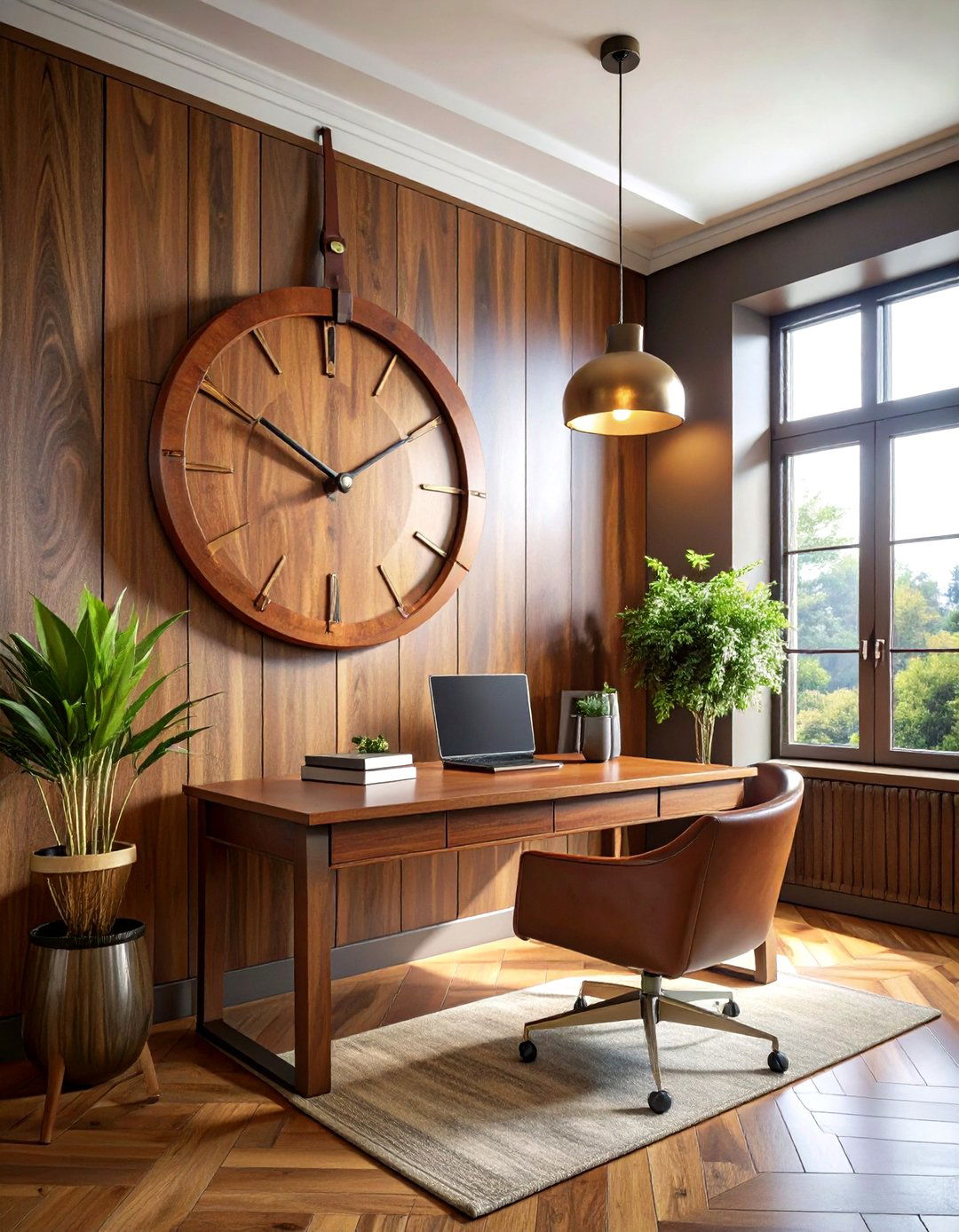 Leather Strap Wall Clock - 30 oversized clock ideas