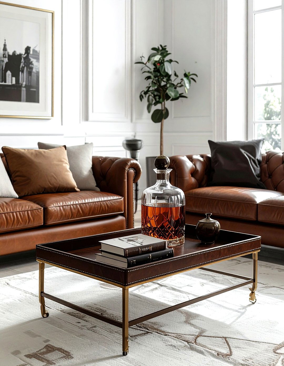 Leather Tray Styling - 30 coffee table tray styling ideas