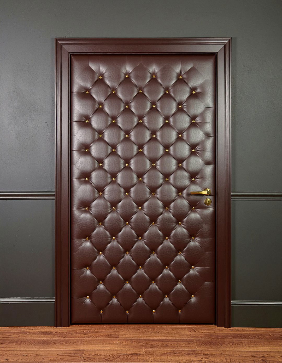 Leather Upholstered Door - 30 living room door designs